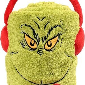 NWT Department 56 Grinch Snow Throw Holiday Plush Fleece Blanket 60 x 45